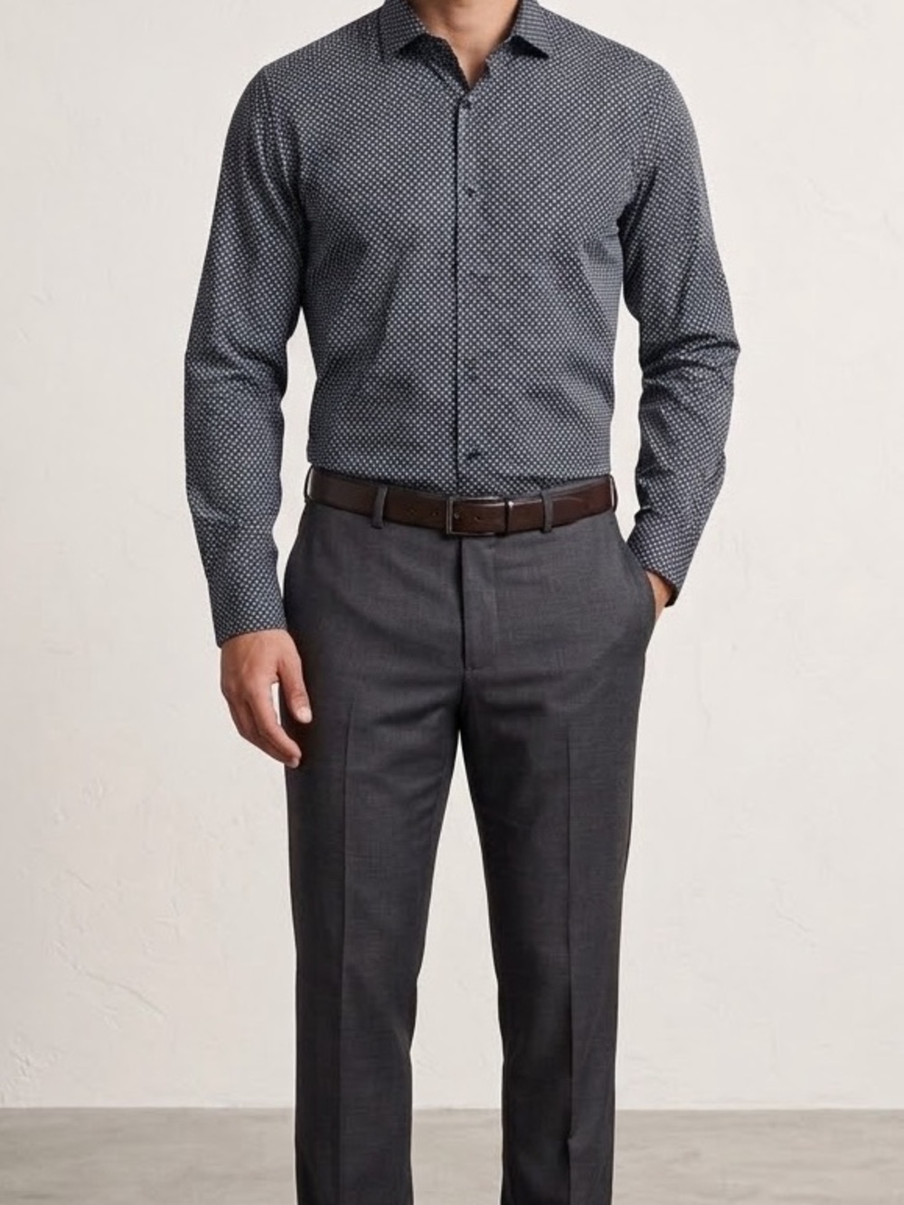 RW&CO. Slim Fit Printed Long-Sleeve Shirt